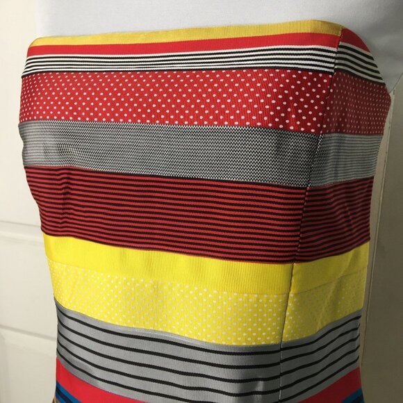 J. McLaughlin Strapless Striped Multicolor Dress 4 - Picture 3 of 11